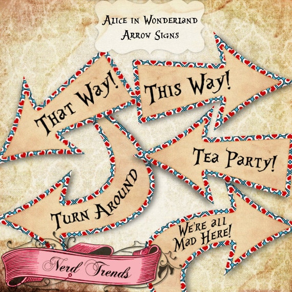 for nerd party decorations Signs Wonderland Wonderland Alice Party in Signs, Arrow