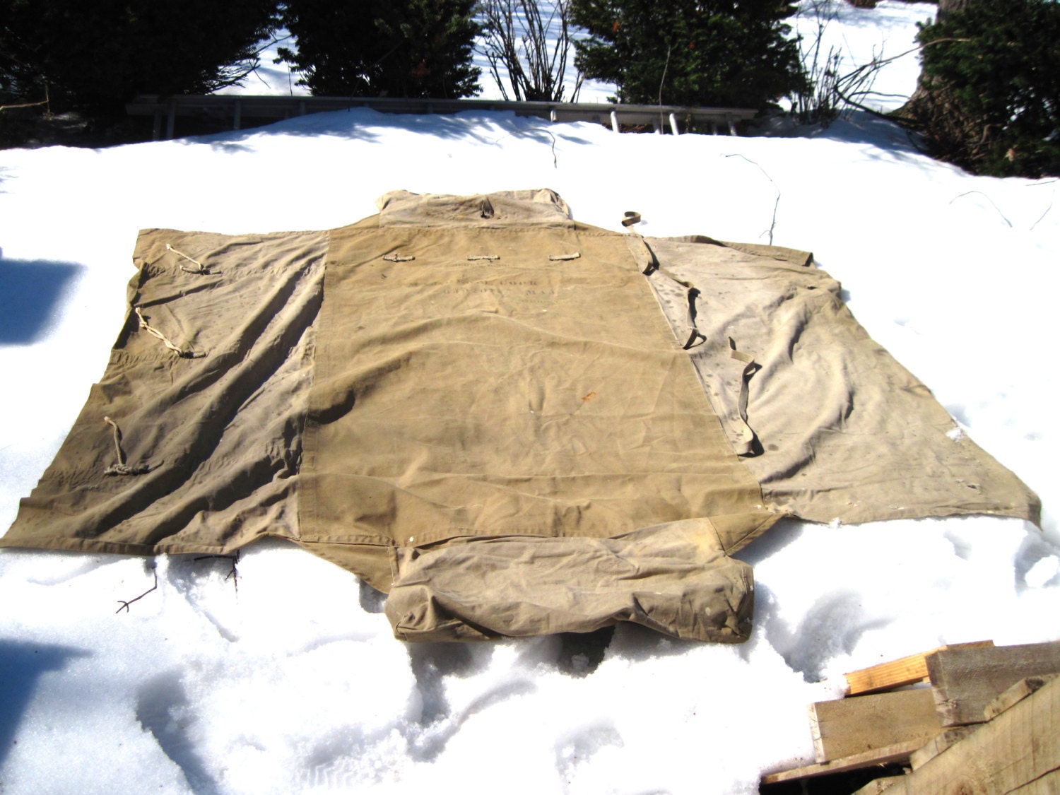 WWII 1935 US Army Backpack Tent Officers Bedding Roll