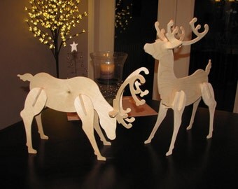 Small Wooden Reindeer | Unpainted | Birch | Christmas Decoration