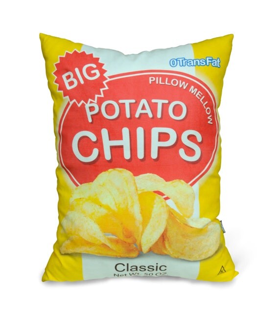 Items similar to Potato Chips BIG!! pillow cover with insert, cushion