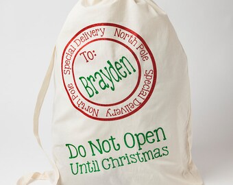 Santa Sack, Santa Bag, Wrapping for Over Sized Presents, Personalized Gift Wrap, Personalized Santa Sack, Personalized Santa Bag for holiday