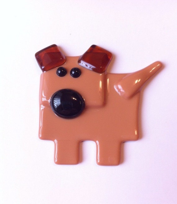Dog Fused Glass Refrigerator by LaRocheStudios
