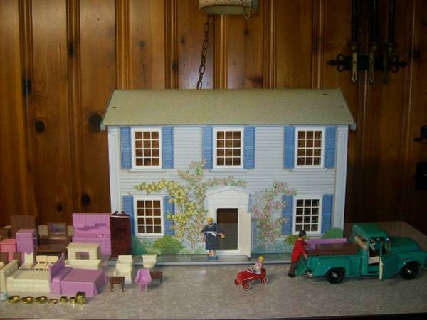 antique tin doll house