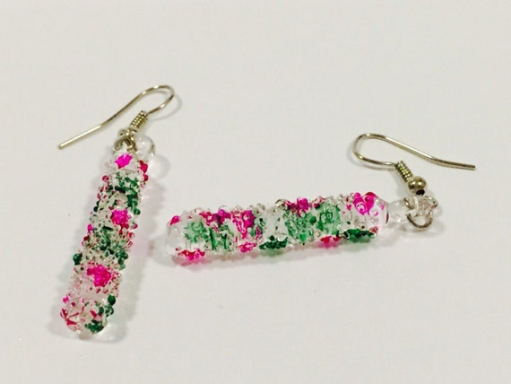 Fashion Jewelry Thai Handmade Glass Rod Earrings.