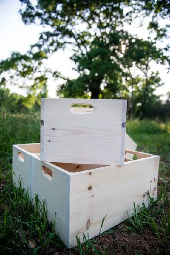 3 Extra Large unfinished wood crates by on Etsy