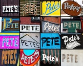 Photo Canvas featuring the name PETE in photos of signs