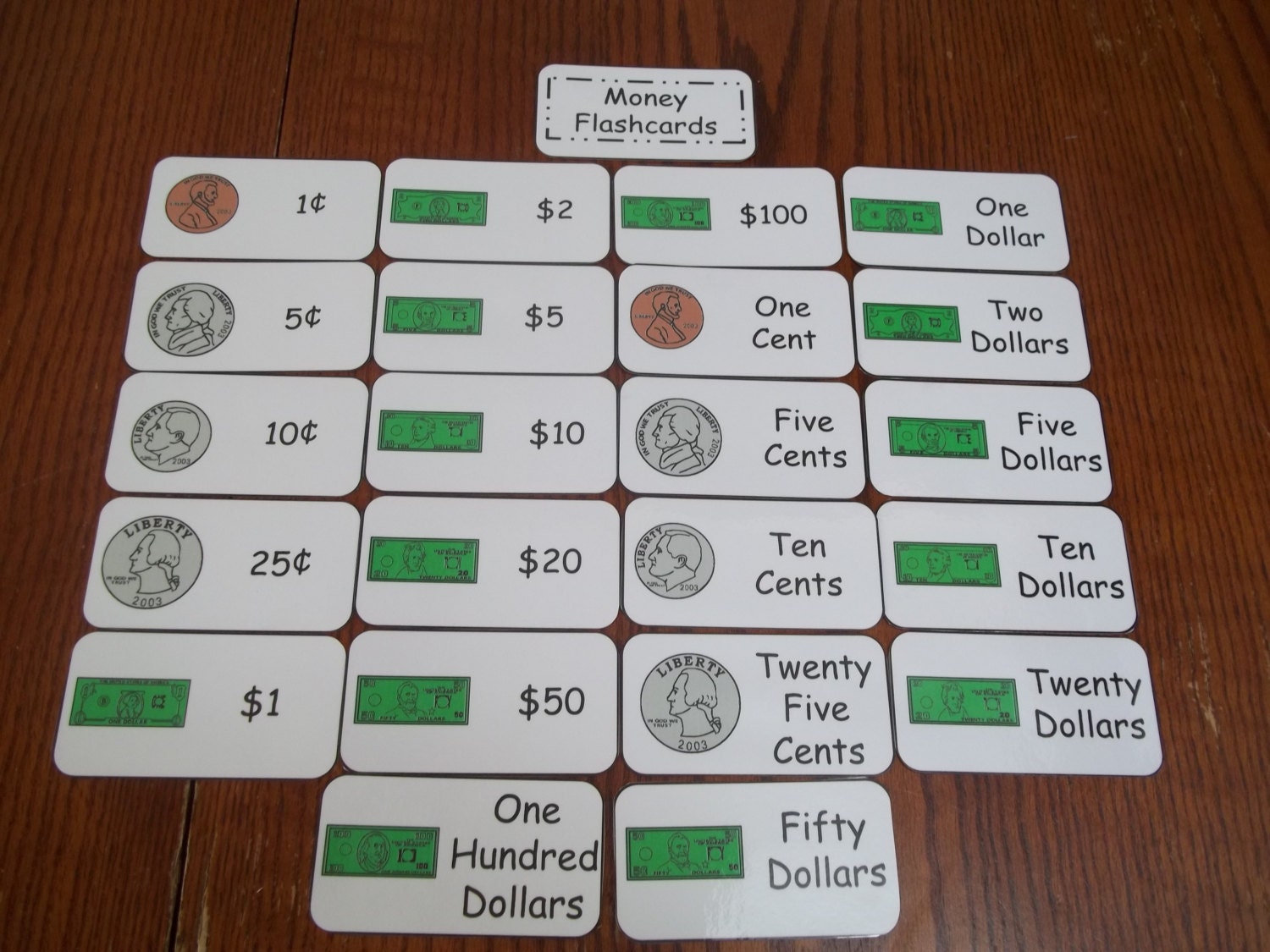 22 Money Concept Flash Cards. Preschool Thru Third Grade