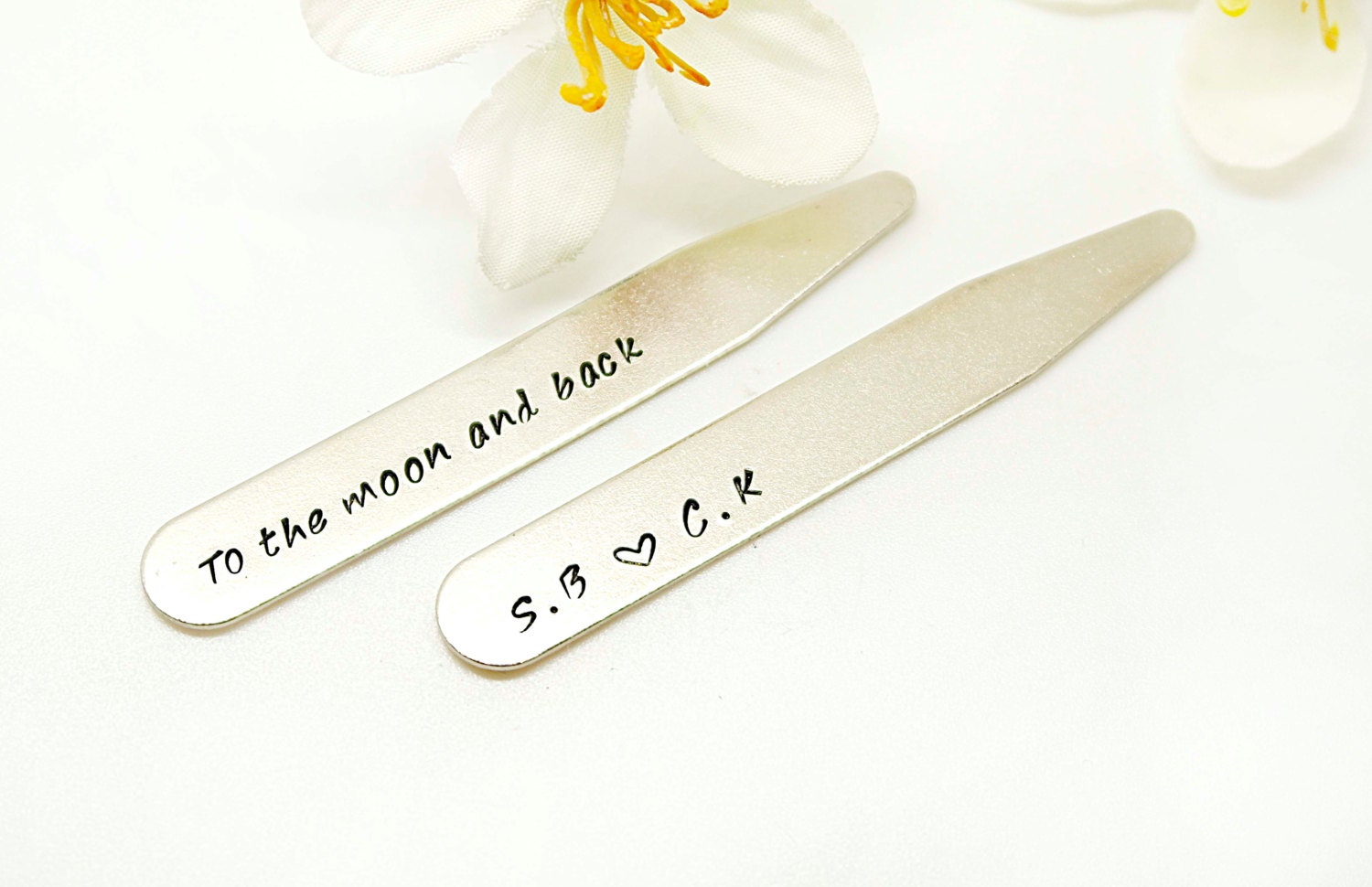 Personalized Collar Stays Custom collar stays Hand stamped