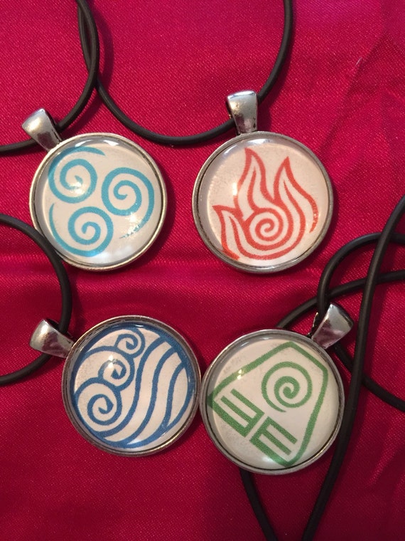 Items similar to The last Airbender Necklaces Elements on Etsy