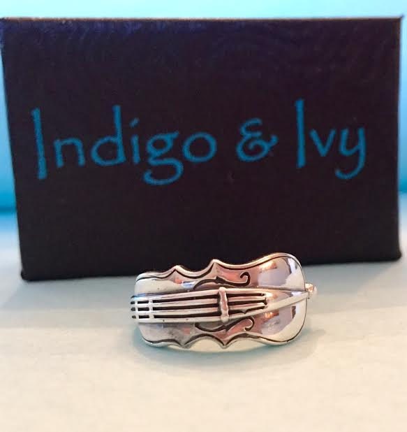 Violin Ring Stretch Violin RIng Music Ring Simple by IndigoandIvy