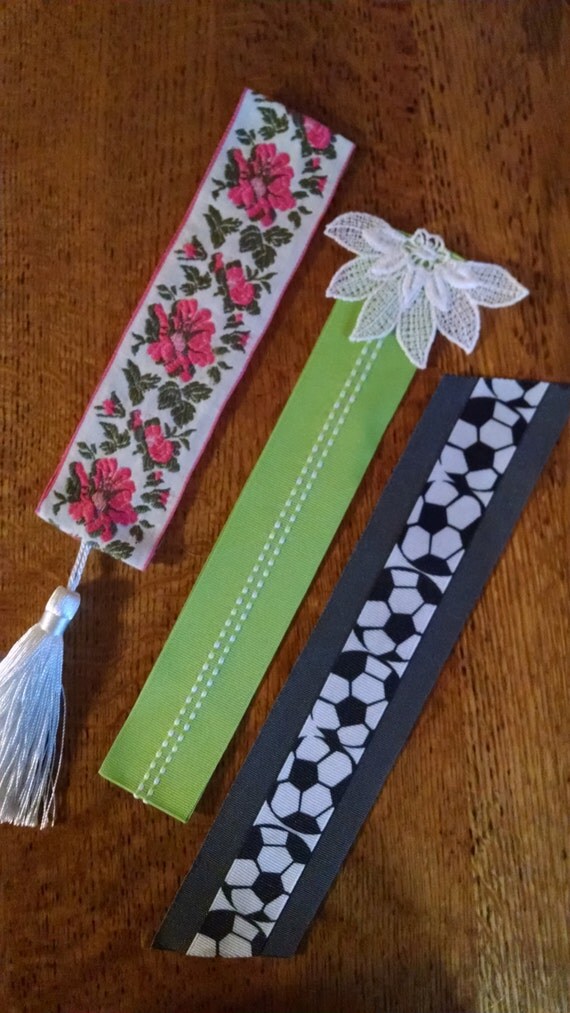 Items similar to 3 UNIQUE FABRIC BOOKMARKS on Etsy