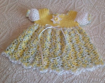 Newborn to 3 months Crochet Baby Dress Tutti Fruitti PATTERN