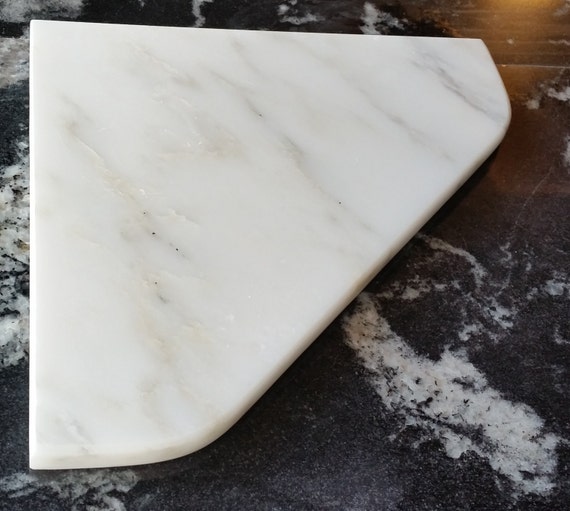 Marble Shower Corner Shelf Carrara Bianco 8 Natural by MarbleZone