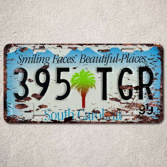 LP0134 South Carolina State Auto License Plate Rust by Pinkicee