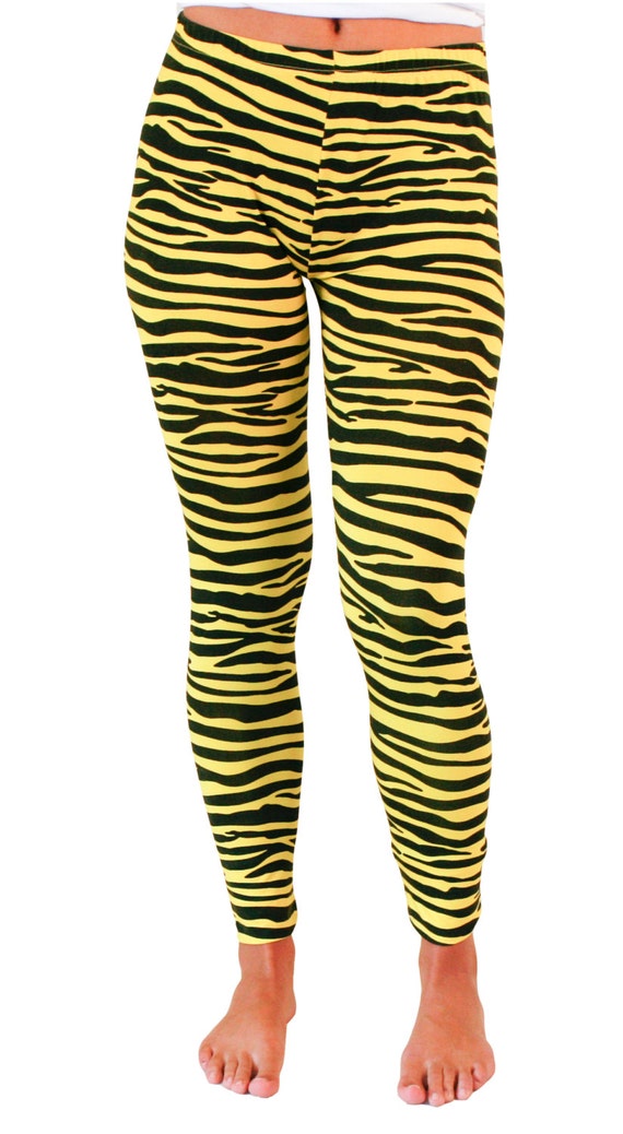 Tiger Legzz Black/Gold tiger stripe leggings by GamedayLeggings