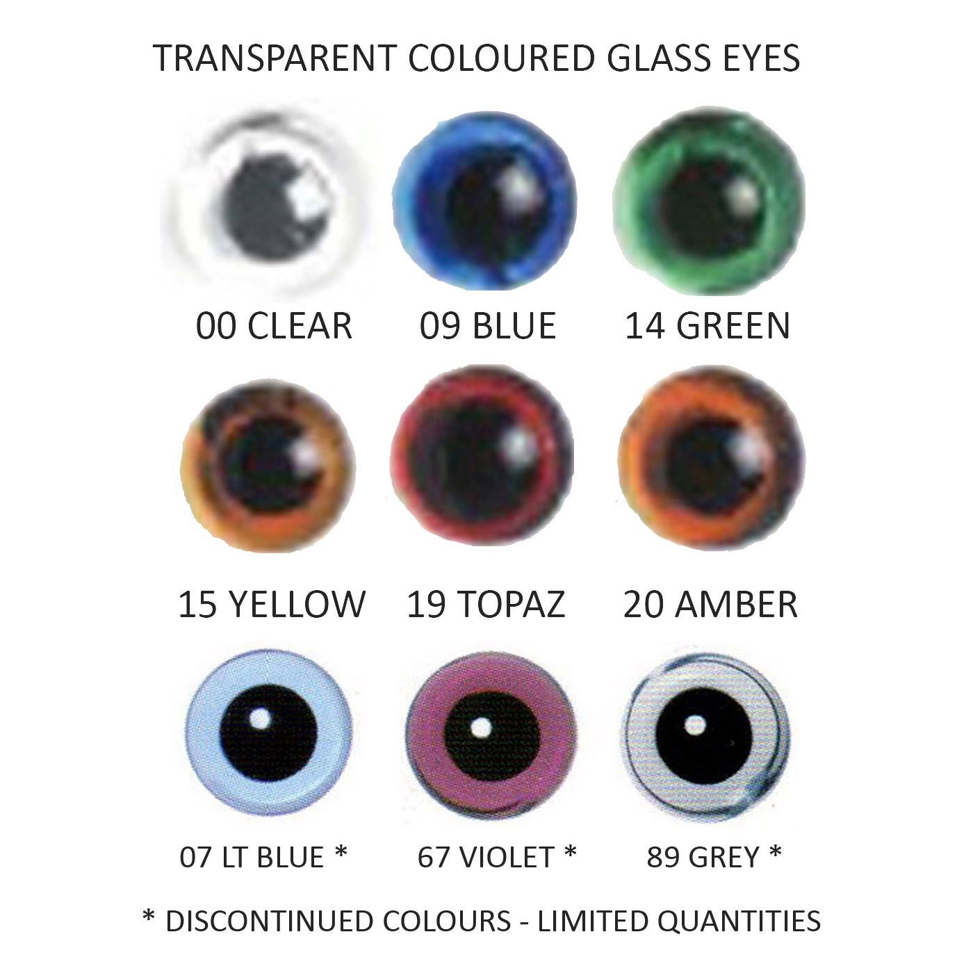 10 Pair 10mm Transparent Colored Glass Eyes On By Shamrockrose