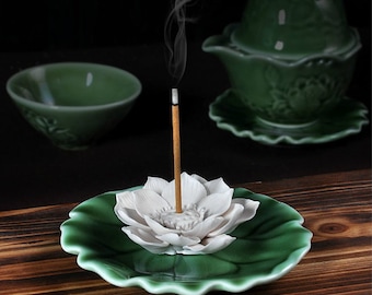 Lotus Incense Holder Aroma Scent Burner Sculpture Figurine