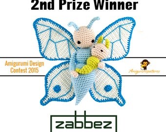 Crochet pattern amigurumi doll "Butterfly Bree" PDF