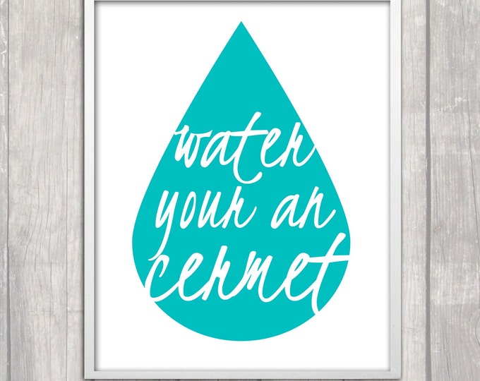 Jenna Marbles "Water Your An Cermet" Quote Print - Happy Funny Office Art - YouTube