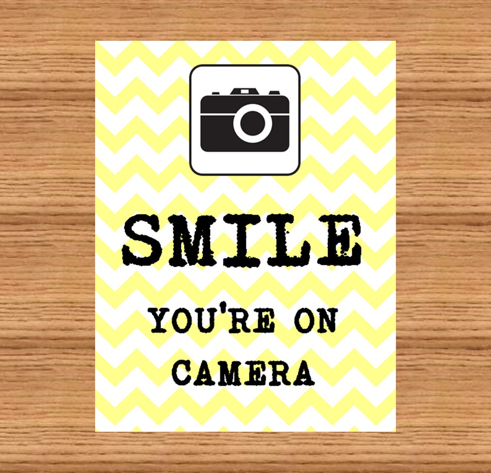 Smile You're On Camera Printable Sign PDF Instant