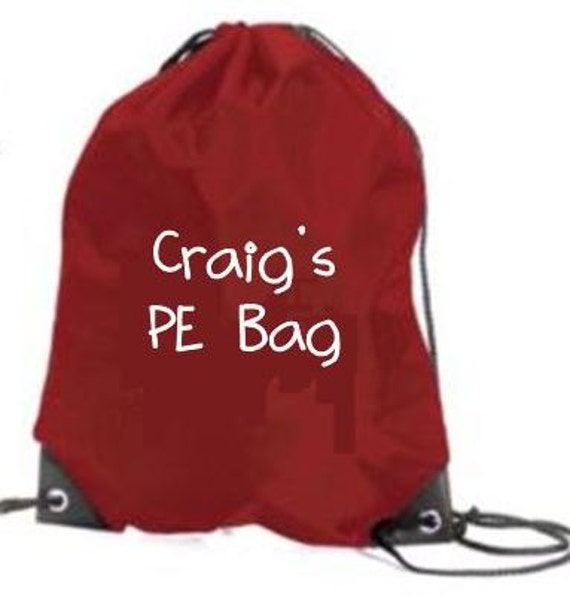Personalised kids gym bag school bag pe bag your