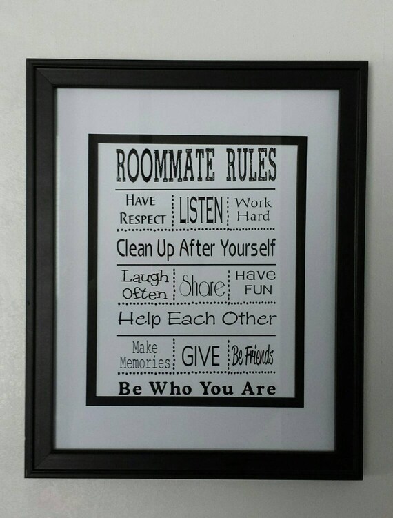 Items similar to Roommate rules Wood Sign, Canvas, Or Print
