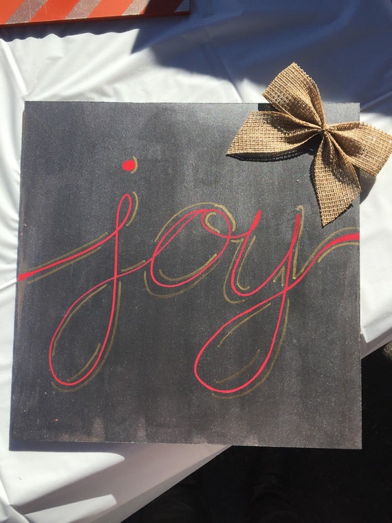 12x12 hand painted JOY wood sign by binniesboutique on Etsy
