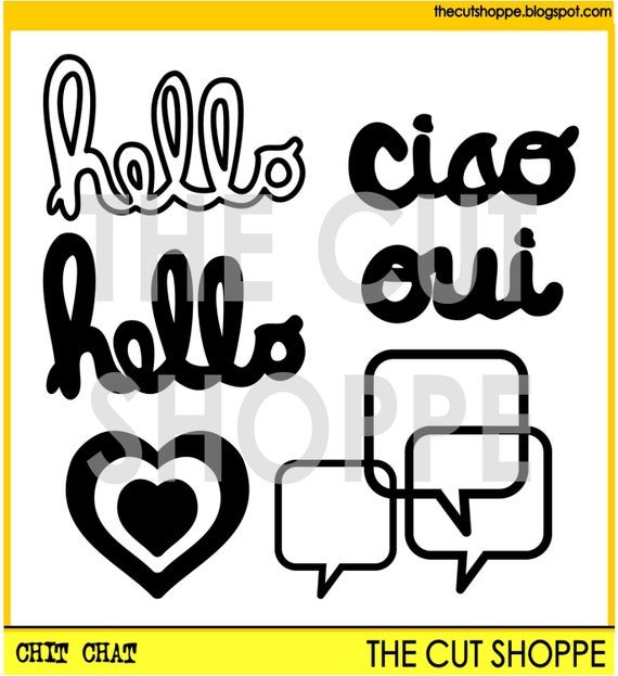 The Chit Chat cuf file includes 4 phrases and 2 icons, that can be used for your scrapbooking and papercrafting projects.