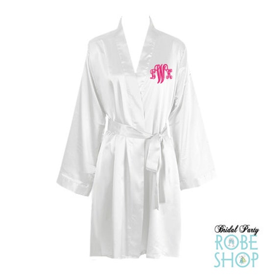satin knee length robe