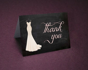 Bridal Shower Thank You Cards • Chalkboard Shower Thank Yous • Bridal Shower Thanks • Wedding Shower Thank You Card • Unique Thank You Card