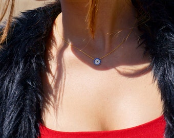 The "Eye c u" sterling silver/gold plated necklace