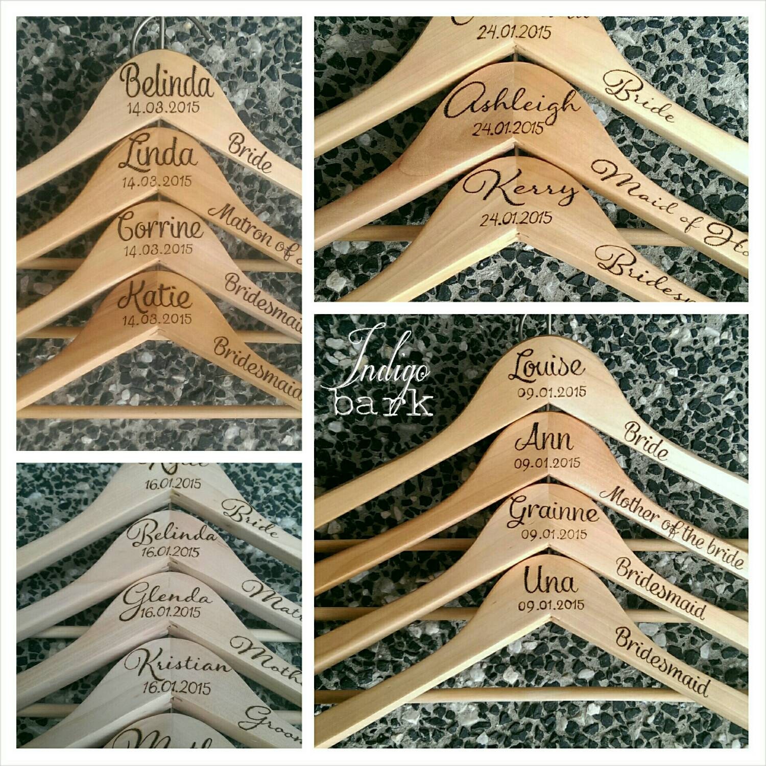 Personalised Wooden Coat Hangers by IndigoBark on Etsy