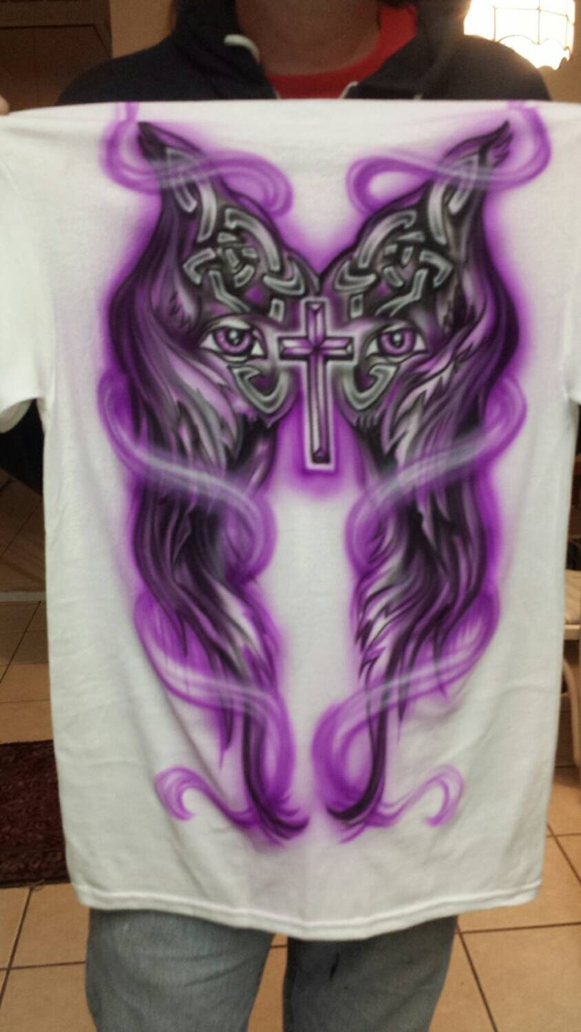 Custom Airbrush T Shirt Freehand not a stencil goth fantasy