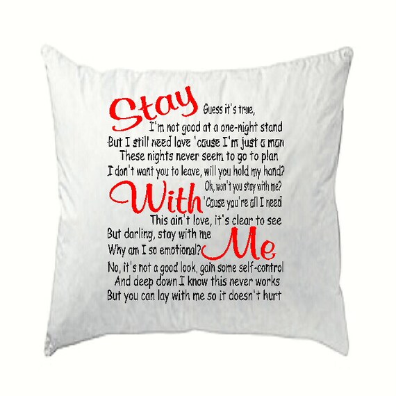 SAM SMITH stay with me lyrics cushion cover by GiftsAndPrints