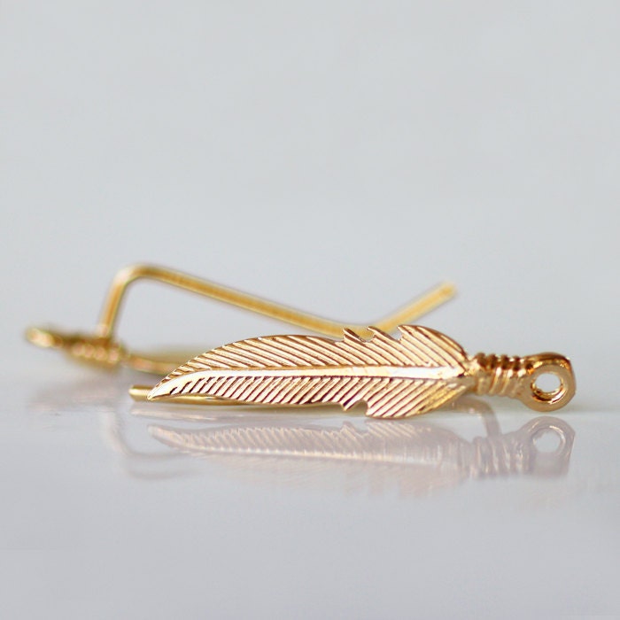 Gold Leaves ear cuff Ear Climber Modern Jewelry by sigalitaJD