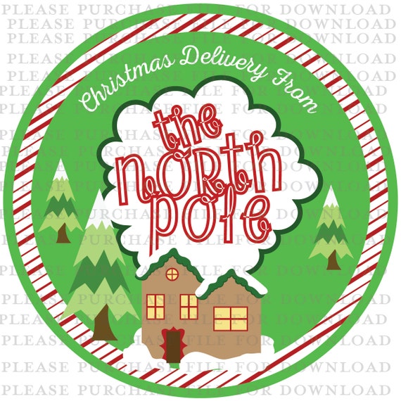 North Pole Special Delivery Sticker Holiday Gift Tag
