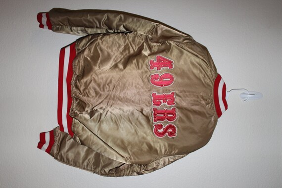 Nfl San Francisco 49ers Super Bowl Xvi Pontiac Superdome Nfl San Francisco 49ers Super Bowl Xvi Pontiac Superdome Michigan Gold Satin Original Starter 1980 S L
