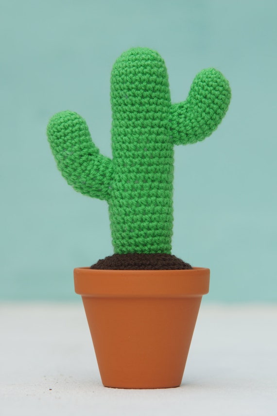 Large CACTUS with arms amigurumi crochet handmade by S T U D