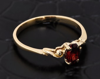 Stackable Garnet ring, gold garnet ring, yellow gold garnet ring, garnet stackable ring, stackable rings, garnet proposal, garnet birthstone