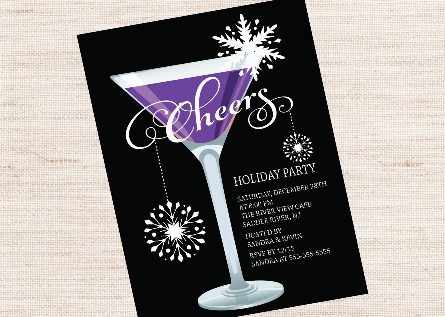 Retro Holiday Cocktail Party Invitation DYI by celebrateitinvites