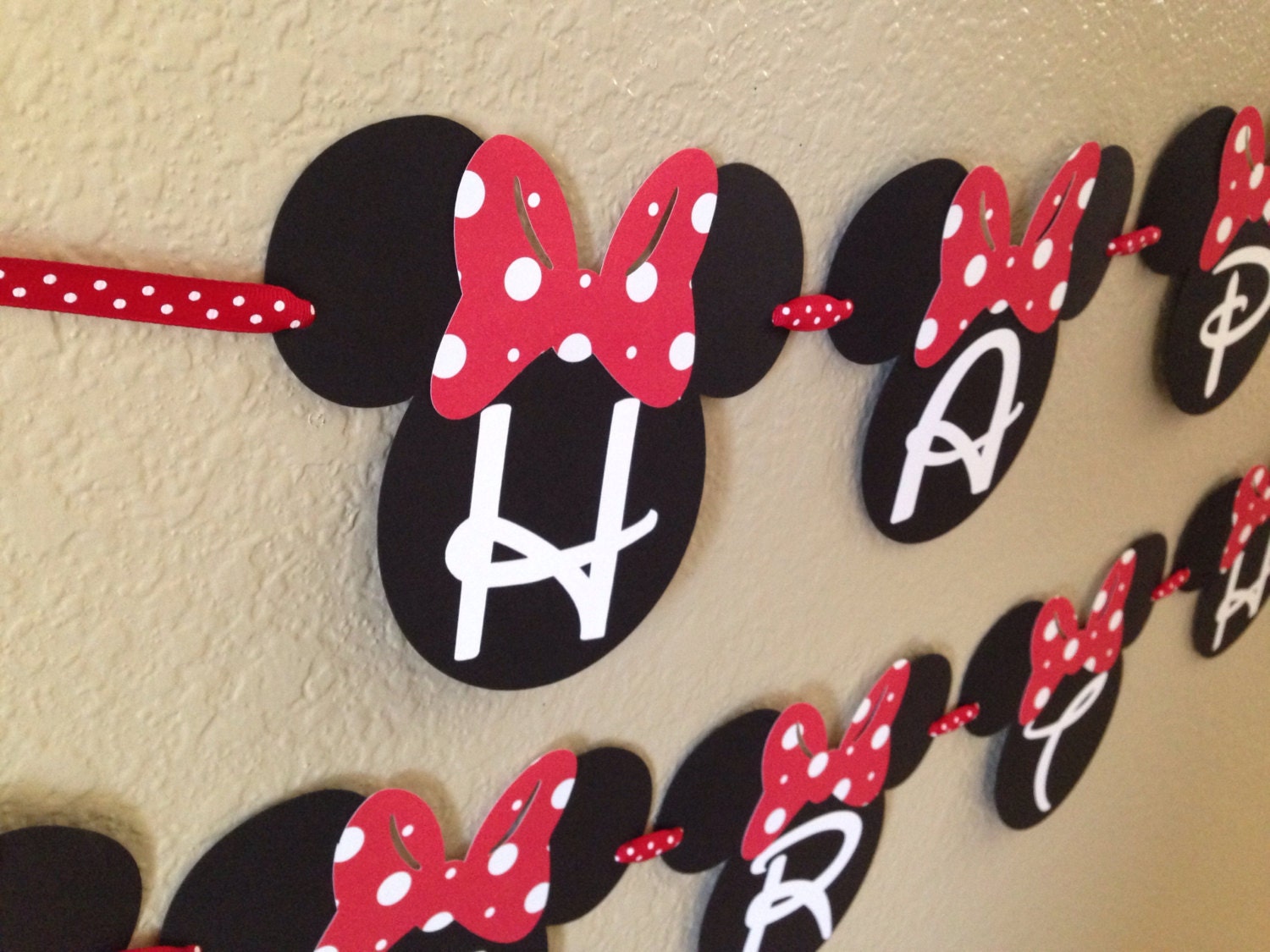 Minnie Mouse Birthday Banner Minnie Mouse Party Minnie Mouse