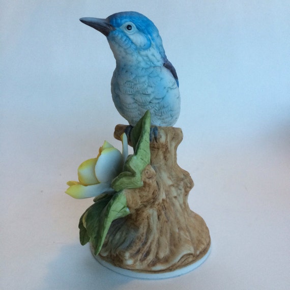 Mountain bluebird by Andrea Porcelain Bird Figurine Vintage