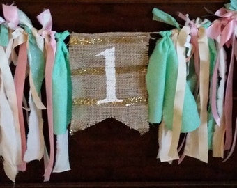 High Chair Banner, First Birthday Girl, 1st Birthday Girl, I am One, Wild One Garland, Highchair Decoration Sign, Woodland Birthday Bunting