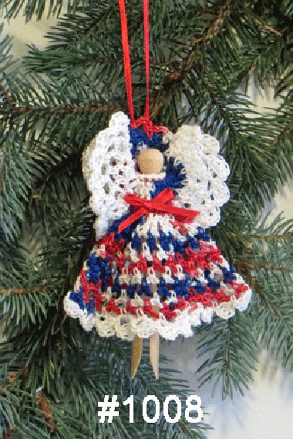 Crocheted Clothespin Angel Ornament by Craftspinner on Etsy