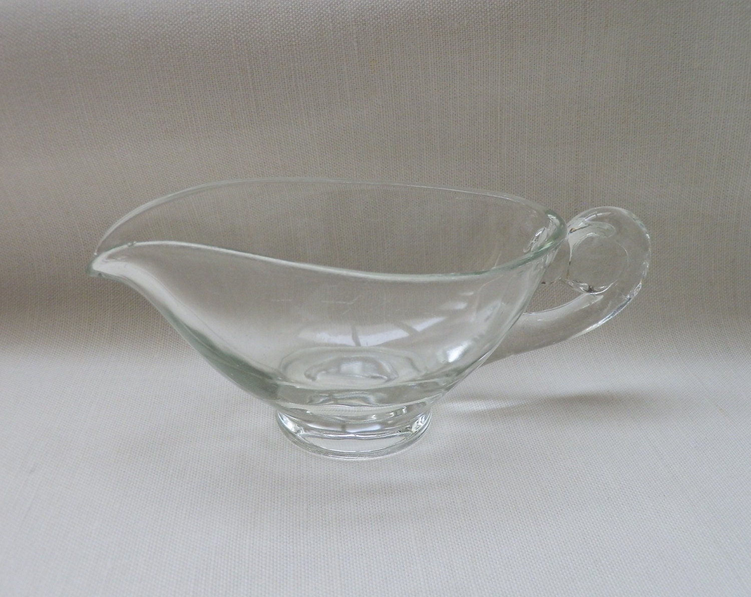 Vintage Glass Gravy Boat Server Haute Juice