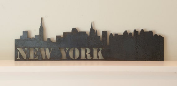 New York City skyline metal art work skyscrapers by haagmade