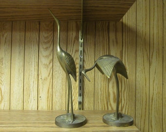 Pair Of Brass Cranes