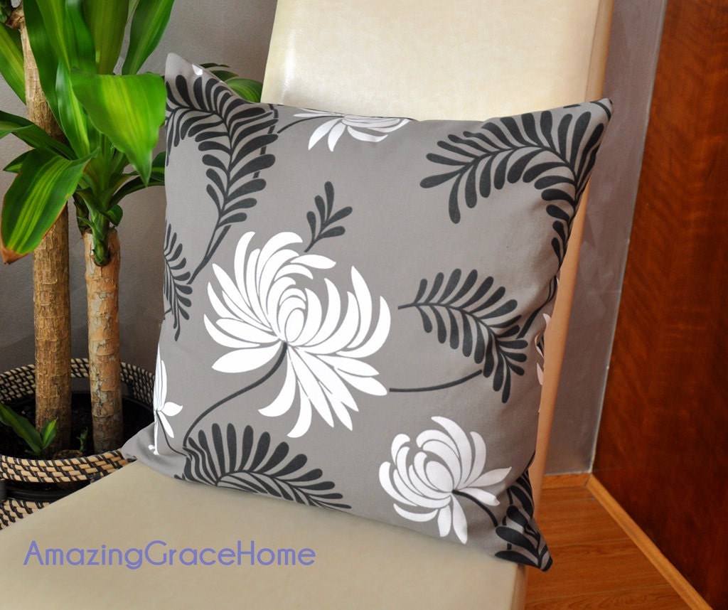 Zippered cotton throw pillow covers taupe by AmazingGraceHome