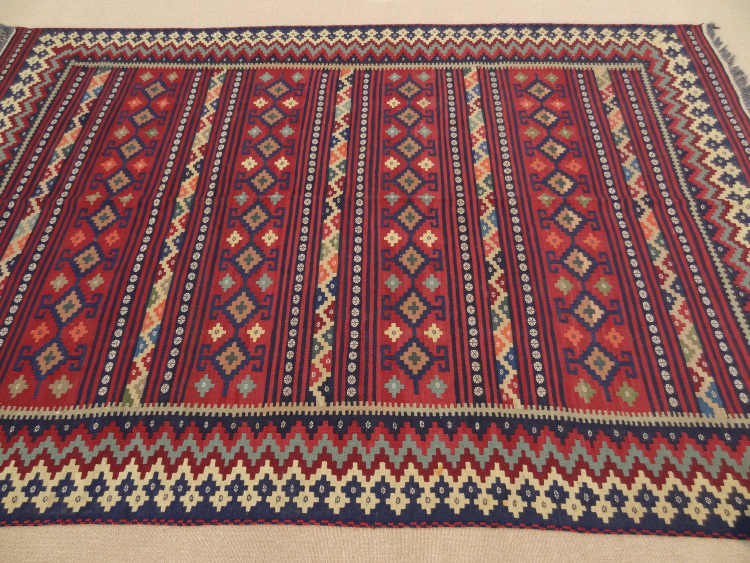 25SALE Size9.7 ft by 6.4 ft Handmade Kilim Afghan by Carpetsmall