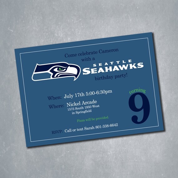 Seattle Seahawks Digital Football Birthday by MeghansView on Etsy